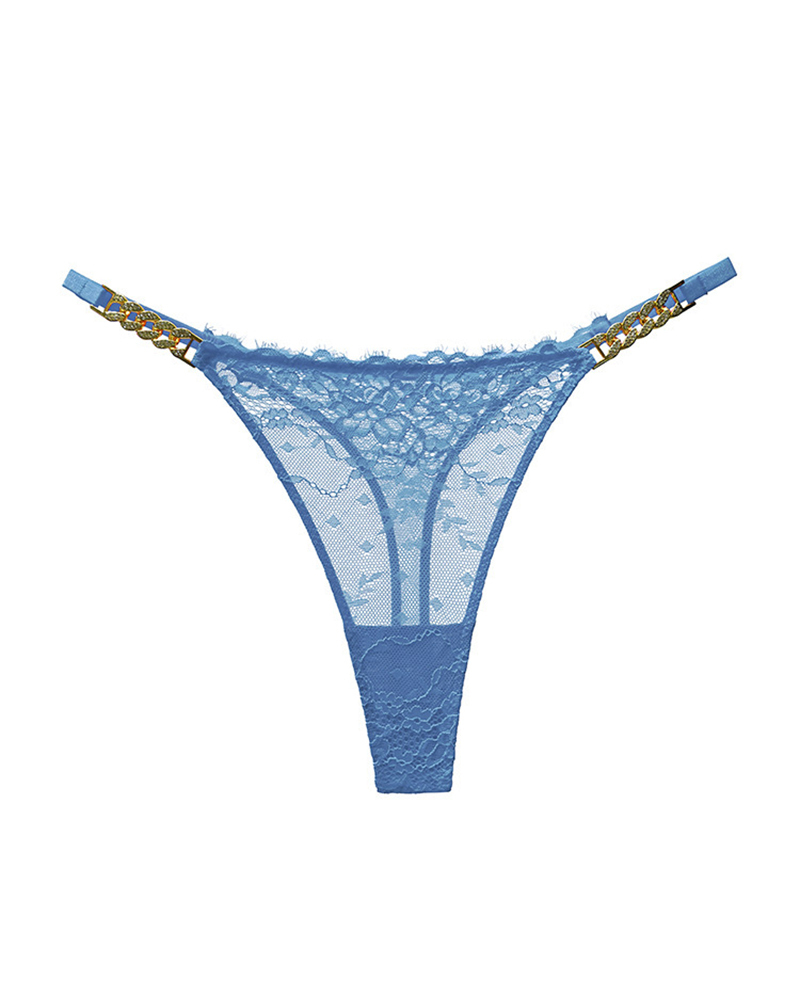 Sexy Rhinestone Metal Chain Women's Thong-Curvy-Faja