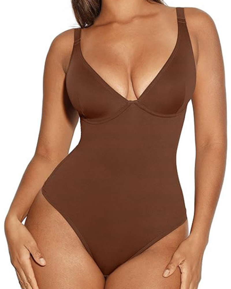 Tummy-Flattening Hip-Lifting Bodysuit-Curvy-Faja