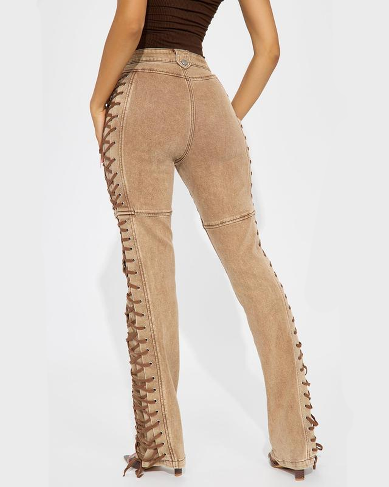 Lace-Up Drawstring Sexy Jeans (Pre-Sale)