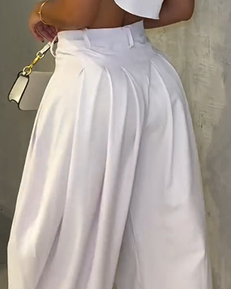 Casual High-Waist Wide-Leg Pants (Pre-Sale)