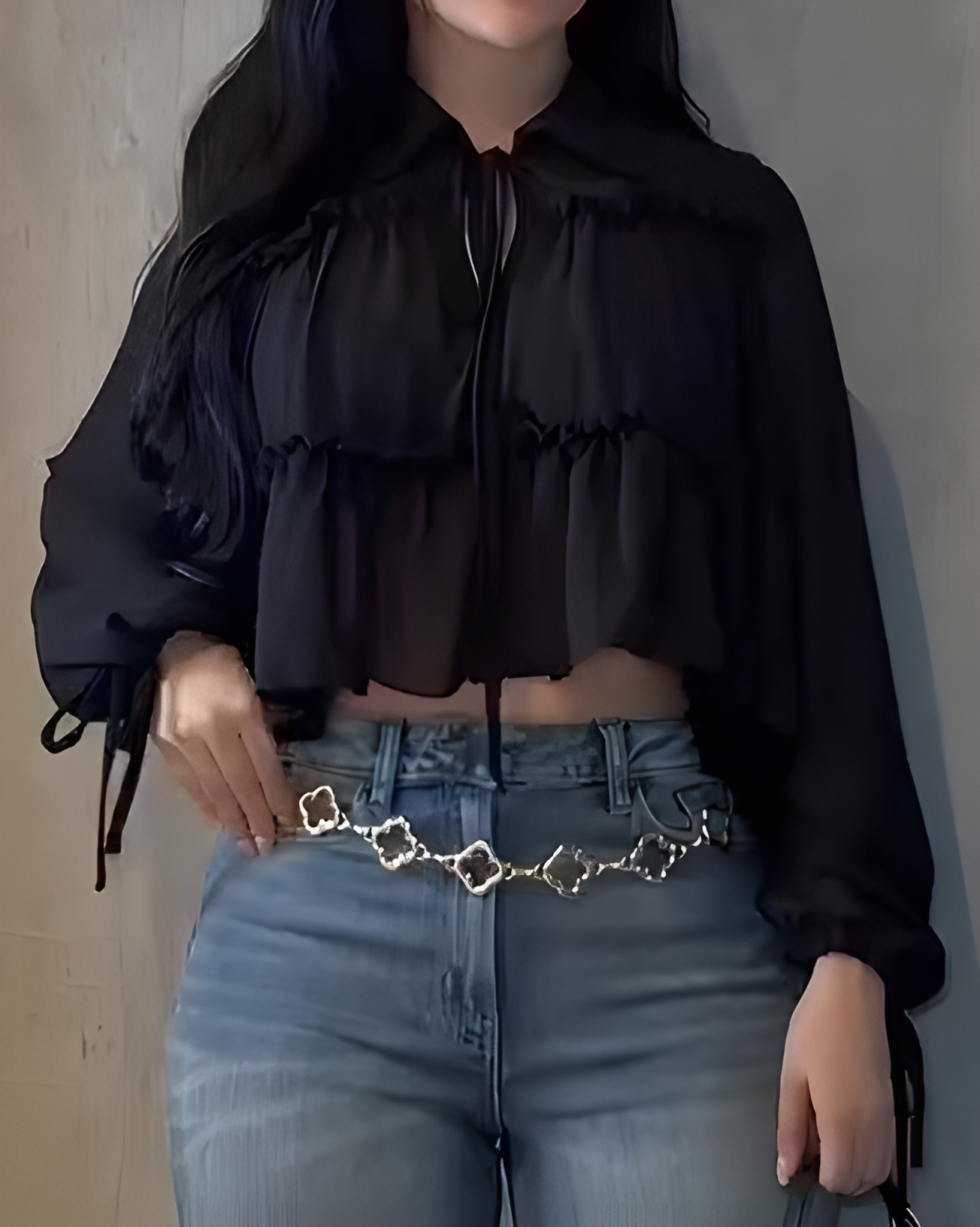 Women's Chiffon Ruffle Long Sleeve Shirt（Pre-Sale）