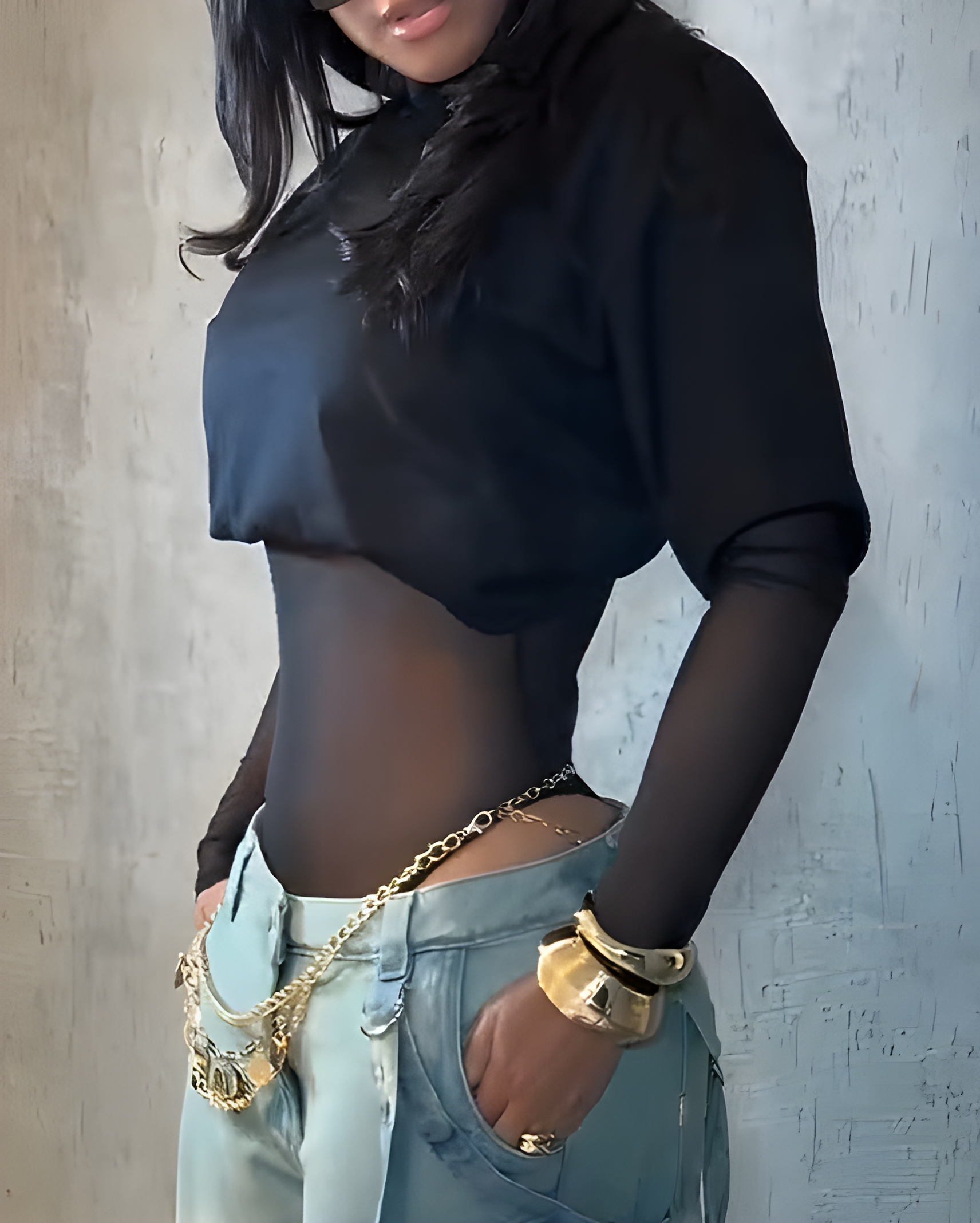 Sexy Mesh Bodysuit Short Sleeve T-Shirt 2-Piece Set（Pre-Sale）