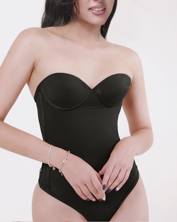 Back Lace-up Thong Seamless Shapewear Bodysuit