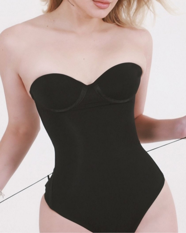 Back Lace-up Thong Seamless Shapewear Bodysuit