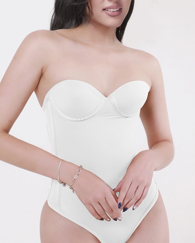 Back Lace-up Thong Seamless Shapewear Bodysuit