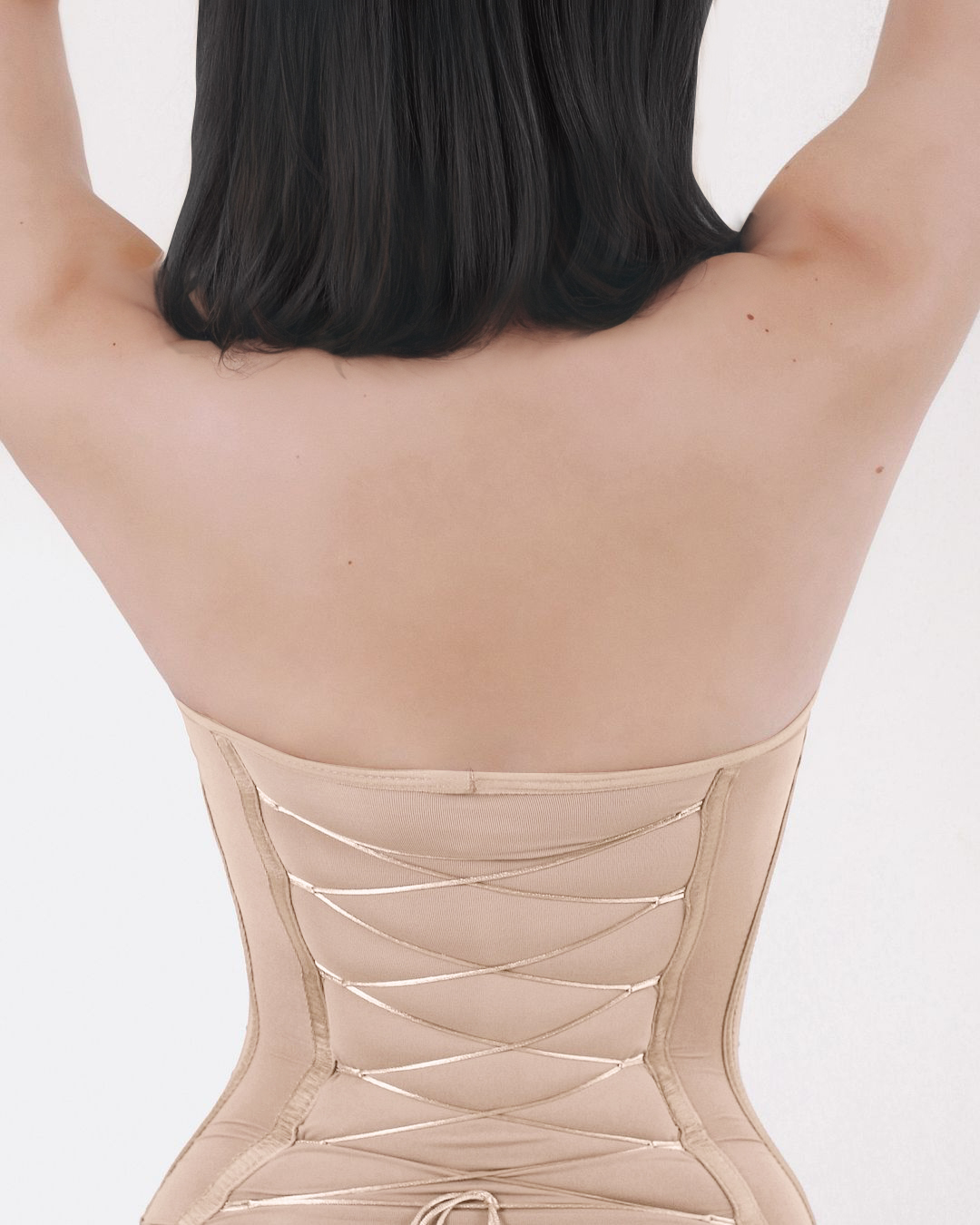 Back Lace-up Thong Seamless Shapewear Bodysuit