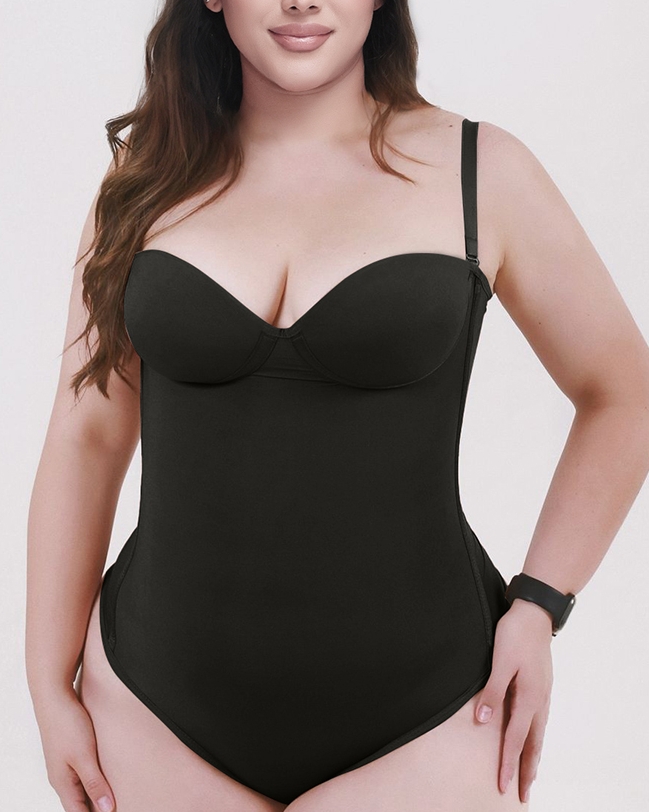 Back Lace-up Thong Seamless Shapewear Bodysuit