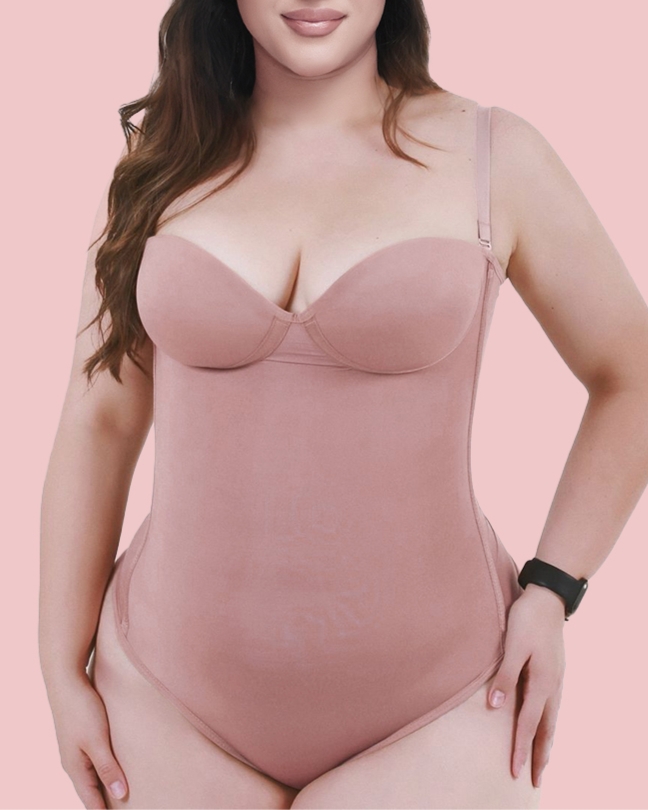 Back Lace-up Thong Seamless Shapewear Bodysuit