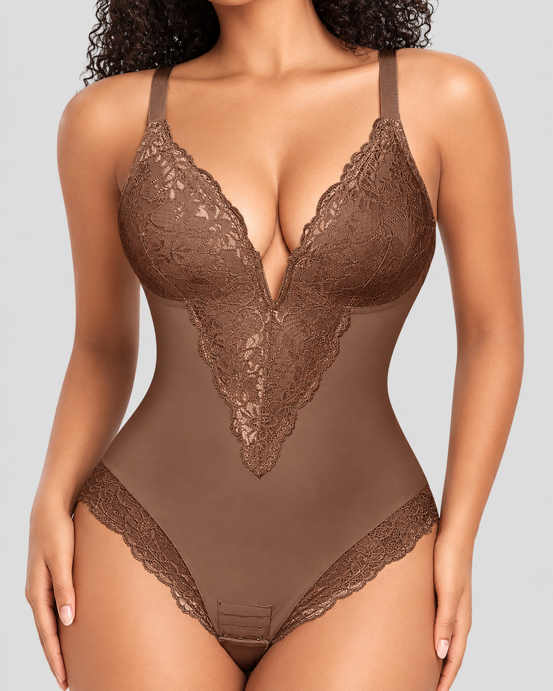 Sexy Lace Deep-V Neck Bodysuits