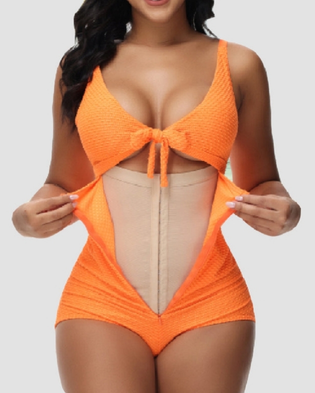 Butt Lifting Bodysuit Sleeveless Swim Shapewear 
