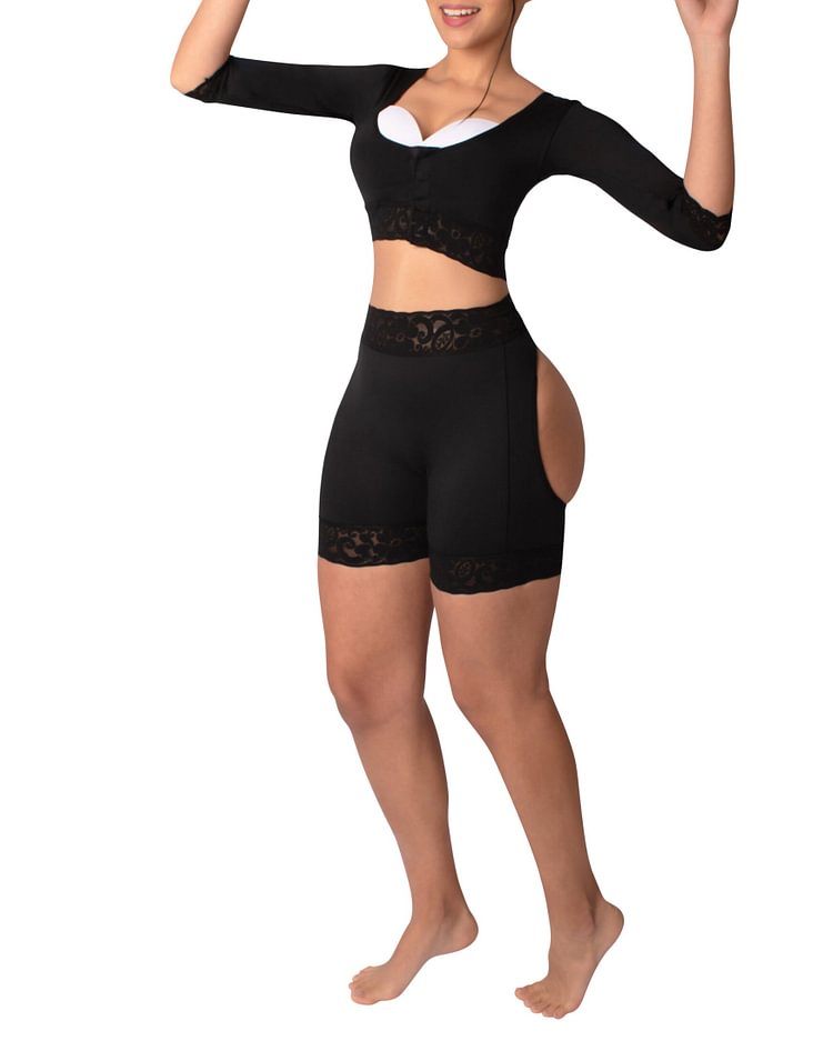 Gotoly Hourglass Figure Butt Lifter Shaper Panties Tummy Control High Waisted BoyShort-Curvy-Faja