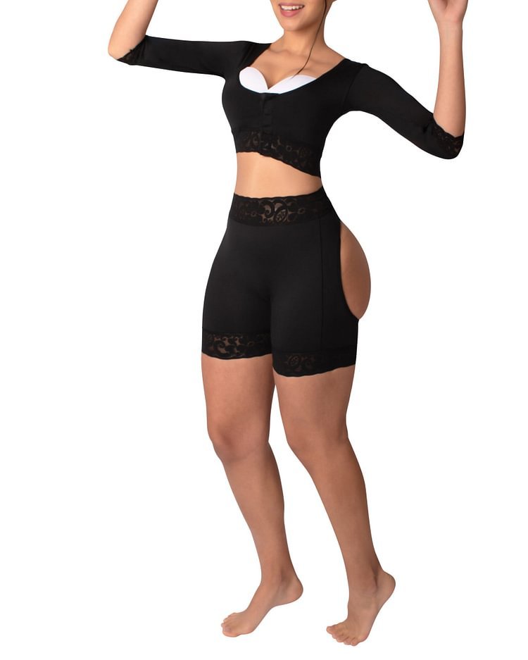 Gotoly Hourglass Figure Butt Lifter Shaper Panties Tummy Control High Waisted BoyShort-Curvy-Faja