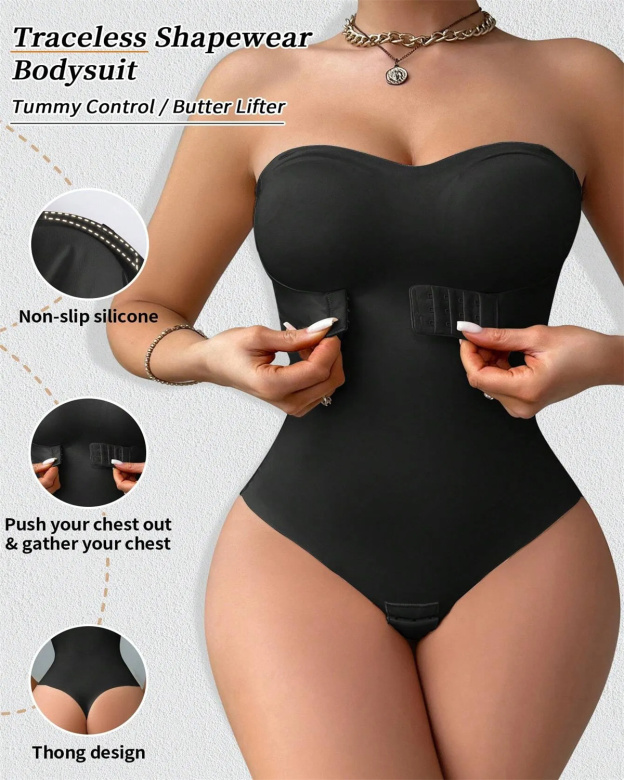 Seamless One-Piece Snap Crotch Shapewear