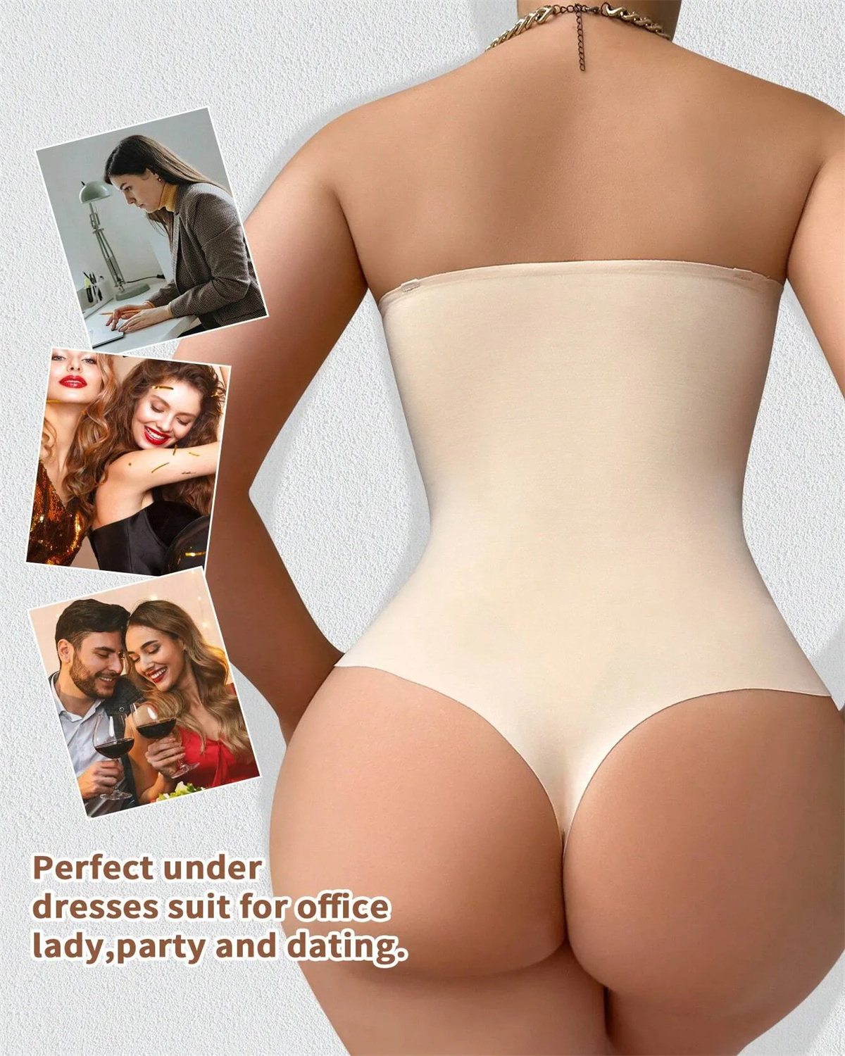 Seamless One-Piece Snap Crotch Shapewear