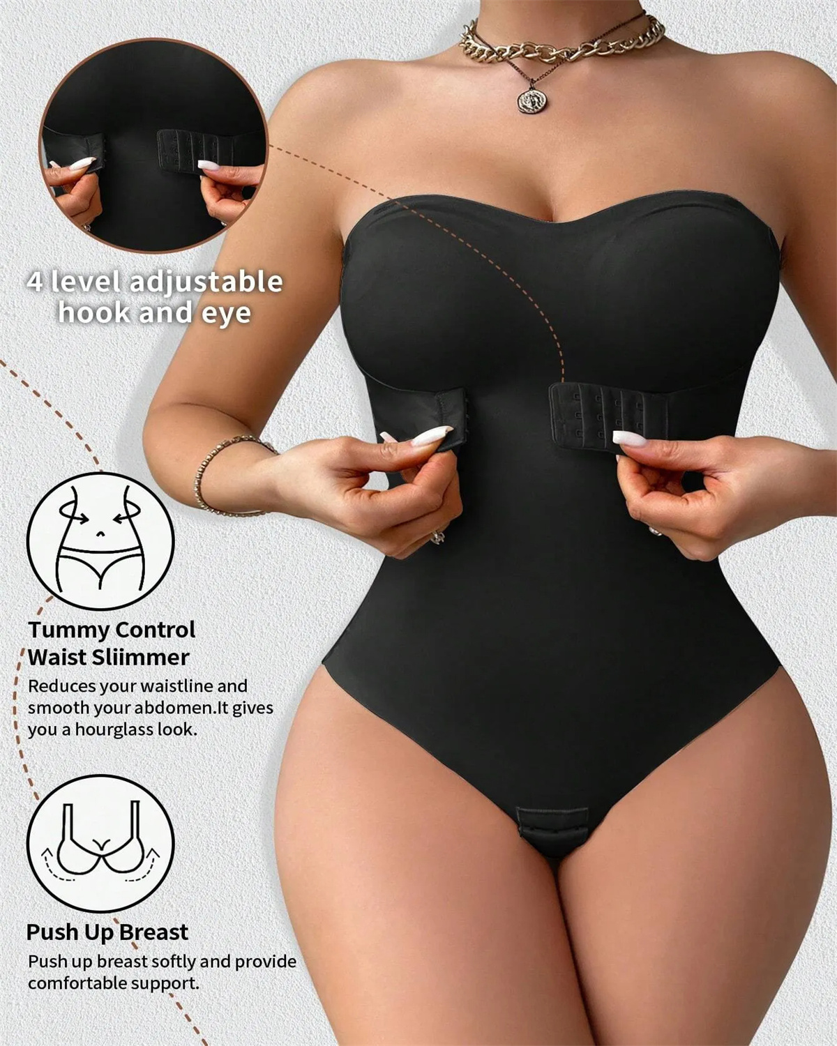 Seamless One-Piece Snap Crotch Shapewear
