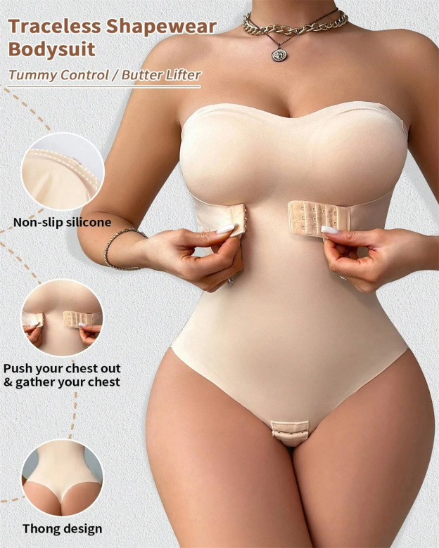 Seamless One-Piece Snap Crotch Shapewear