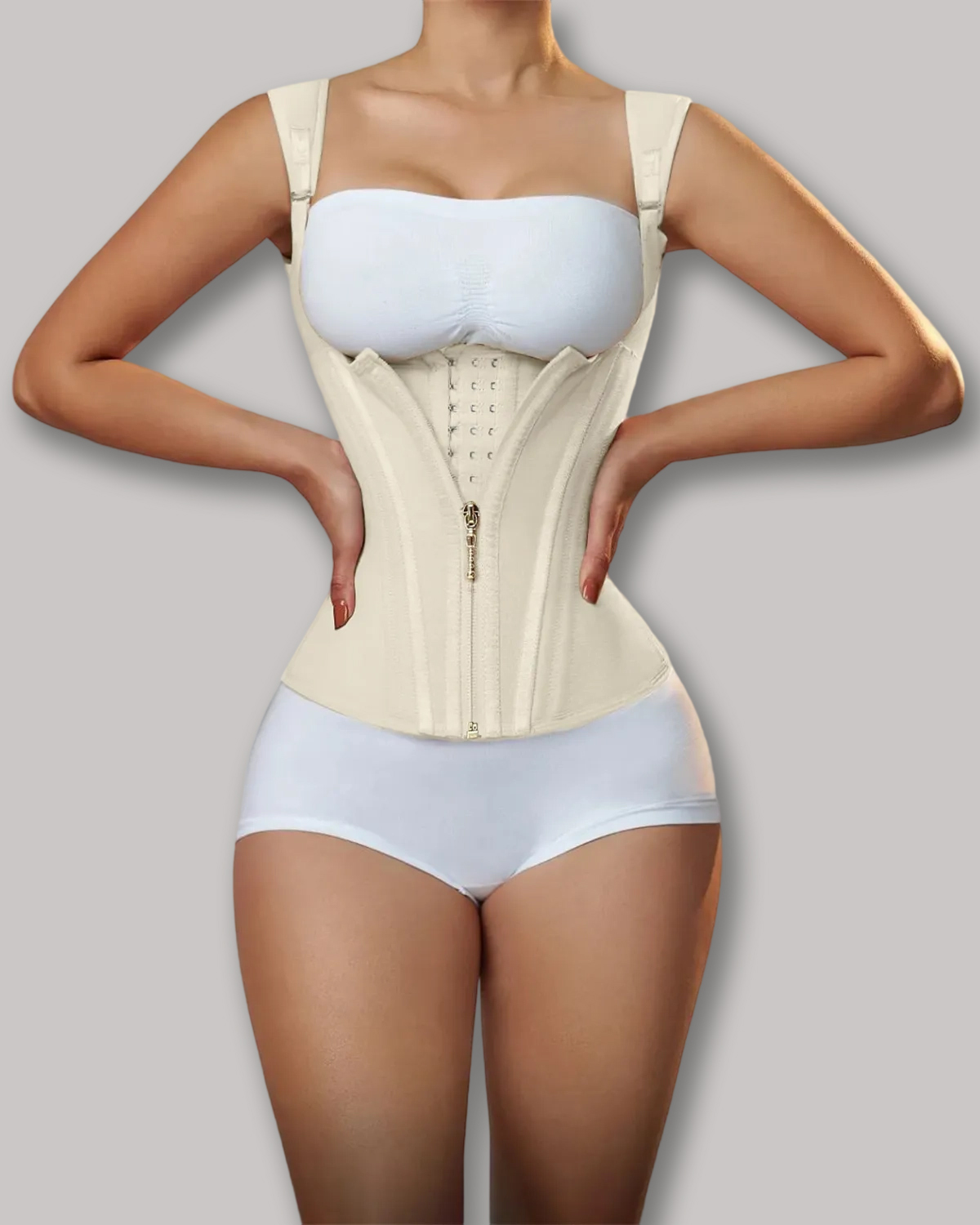 Waist Trainer for Women Corset Vest Body Shaper Cincher Trimmer Tank Top Sport Girdle with Steel Bones-Curvy-Faja
