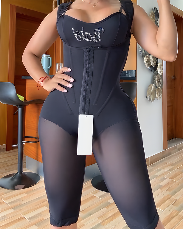 Side Bone Mid-Length Tummy-Control Sleeveless Body Shaper-Curvy-Faja