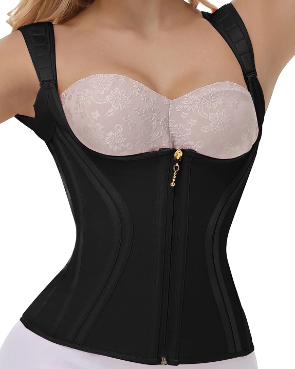 High Compression Hourglass Body Shaper Vest with Straps