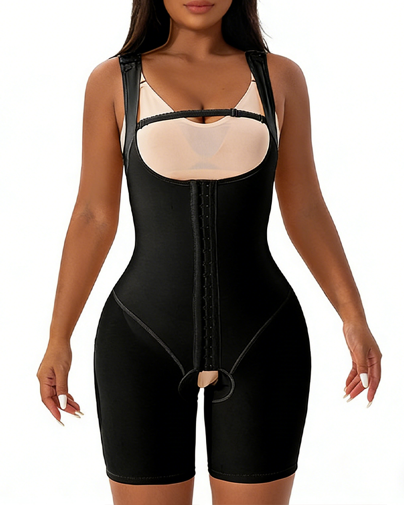 Tummy Control Open-Bust Hook-And-Eye Full Body Shaper