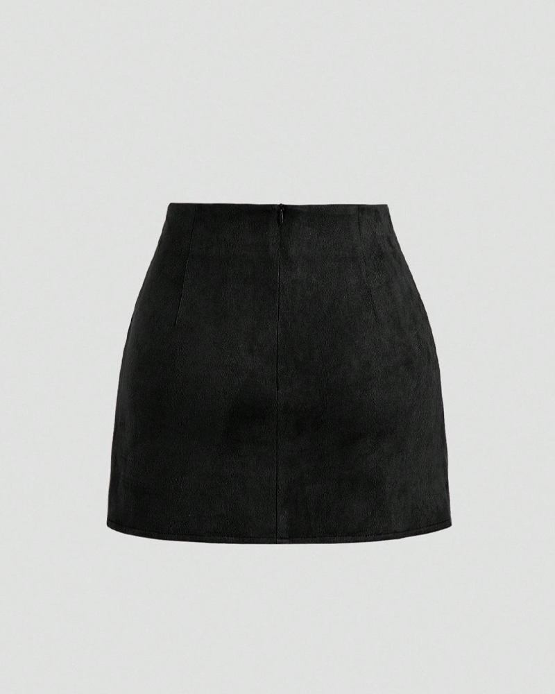 Retro Pleated Slim-Fit Short Skirt