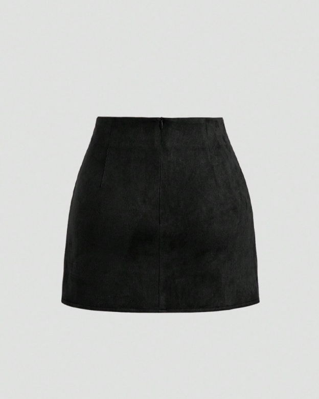 Retro Pleated Slim-Fit Short Skirt