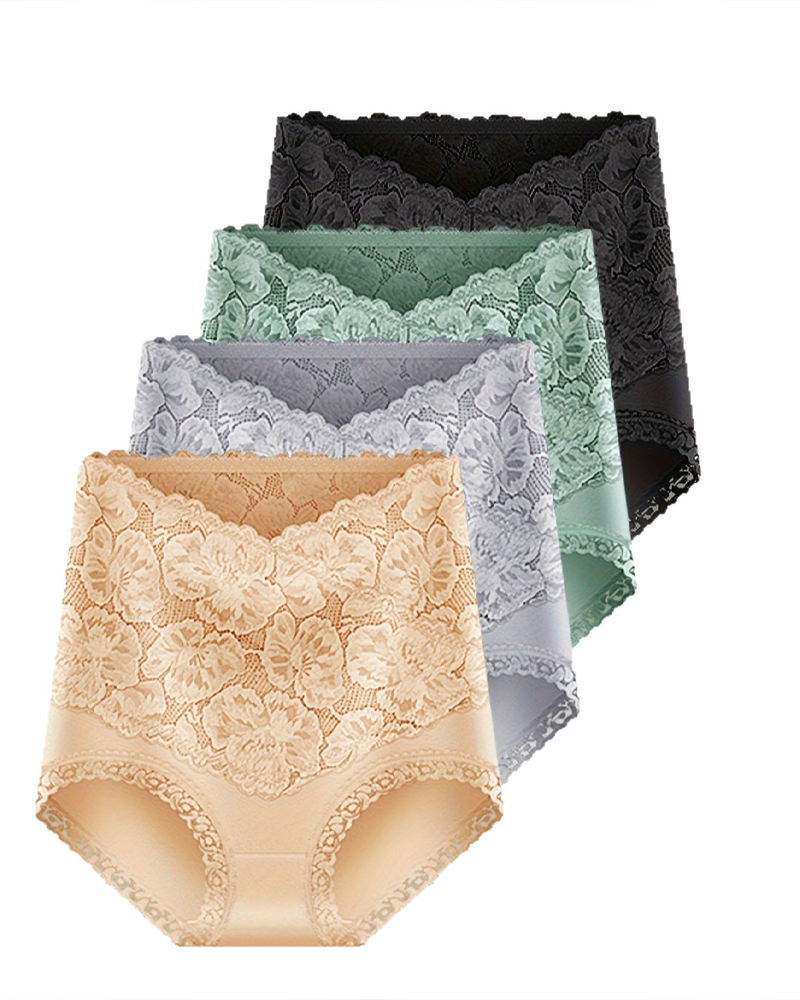 Buttock-Lifting Tummy-Flattening Lace Panties-Curvy-Faja