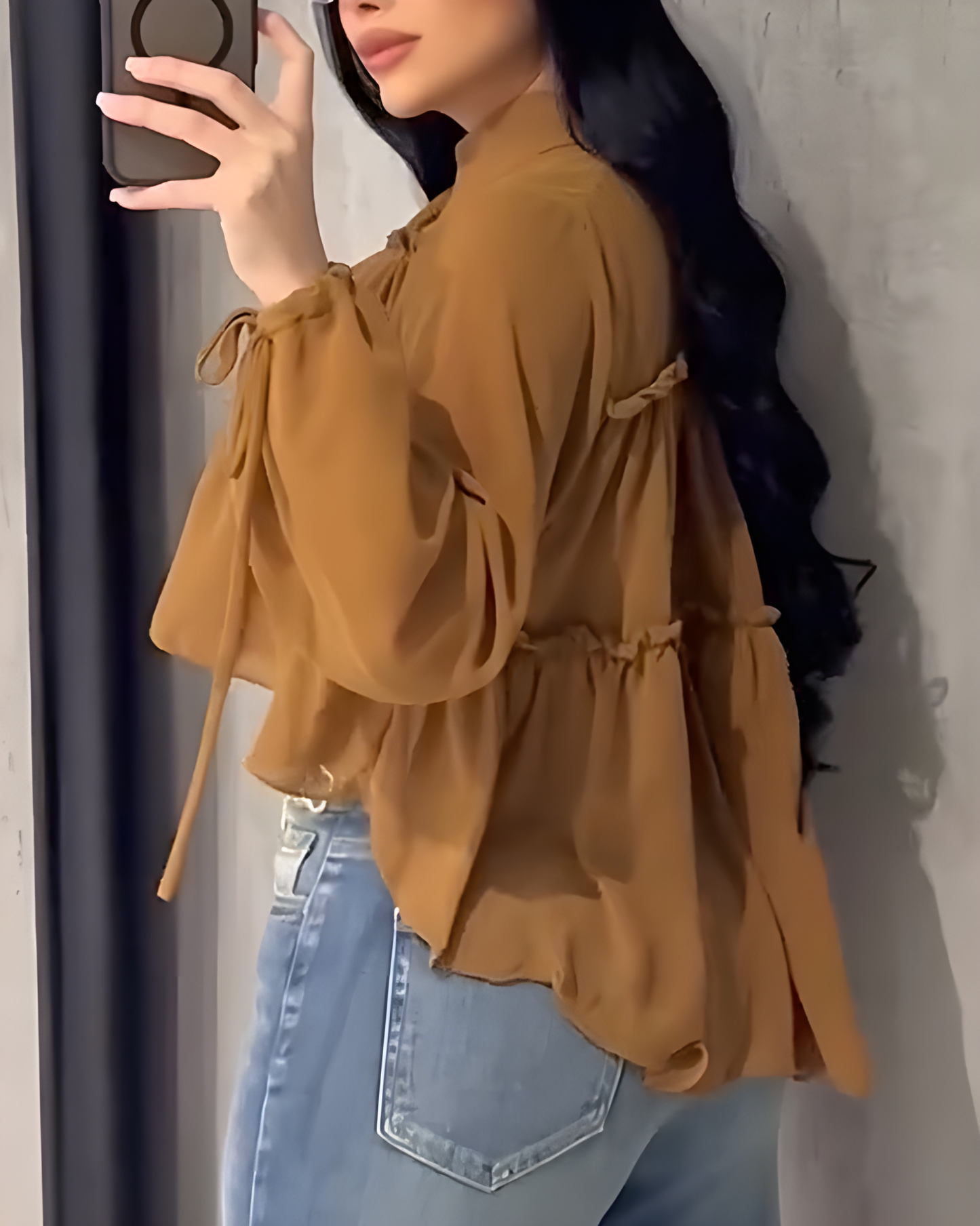 Women's Chiffon Ruffle Long Sleeve Shirt（Pre-Sale）