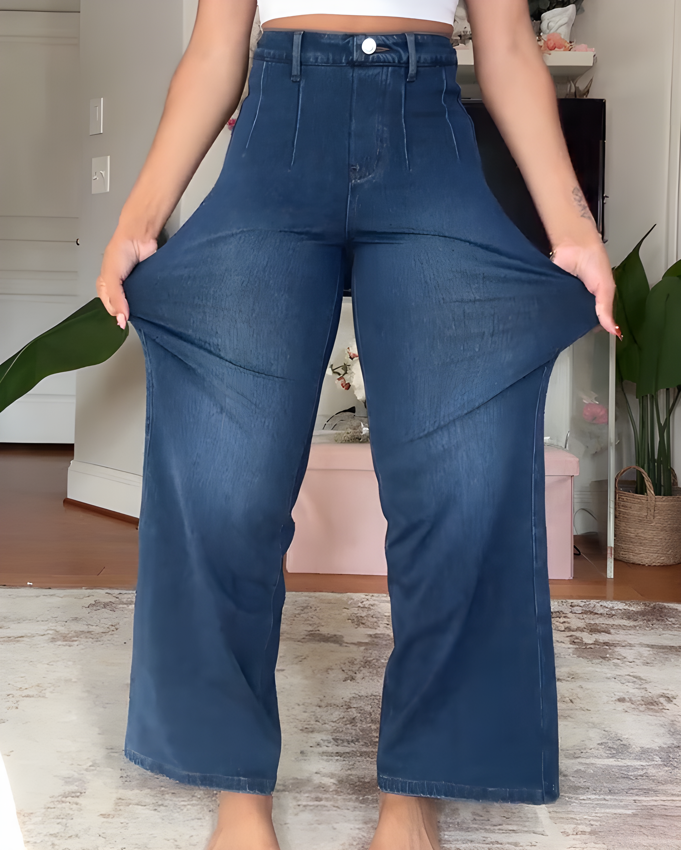 Women's High-Elastic High-Waist Wide-Leg Pants-Curvy-Faja