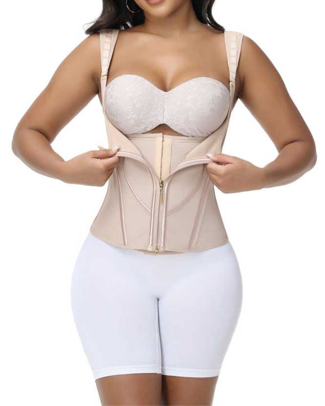 Heart Pattern Double Compression Tummy Tuck Waist Trainer