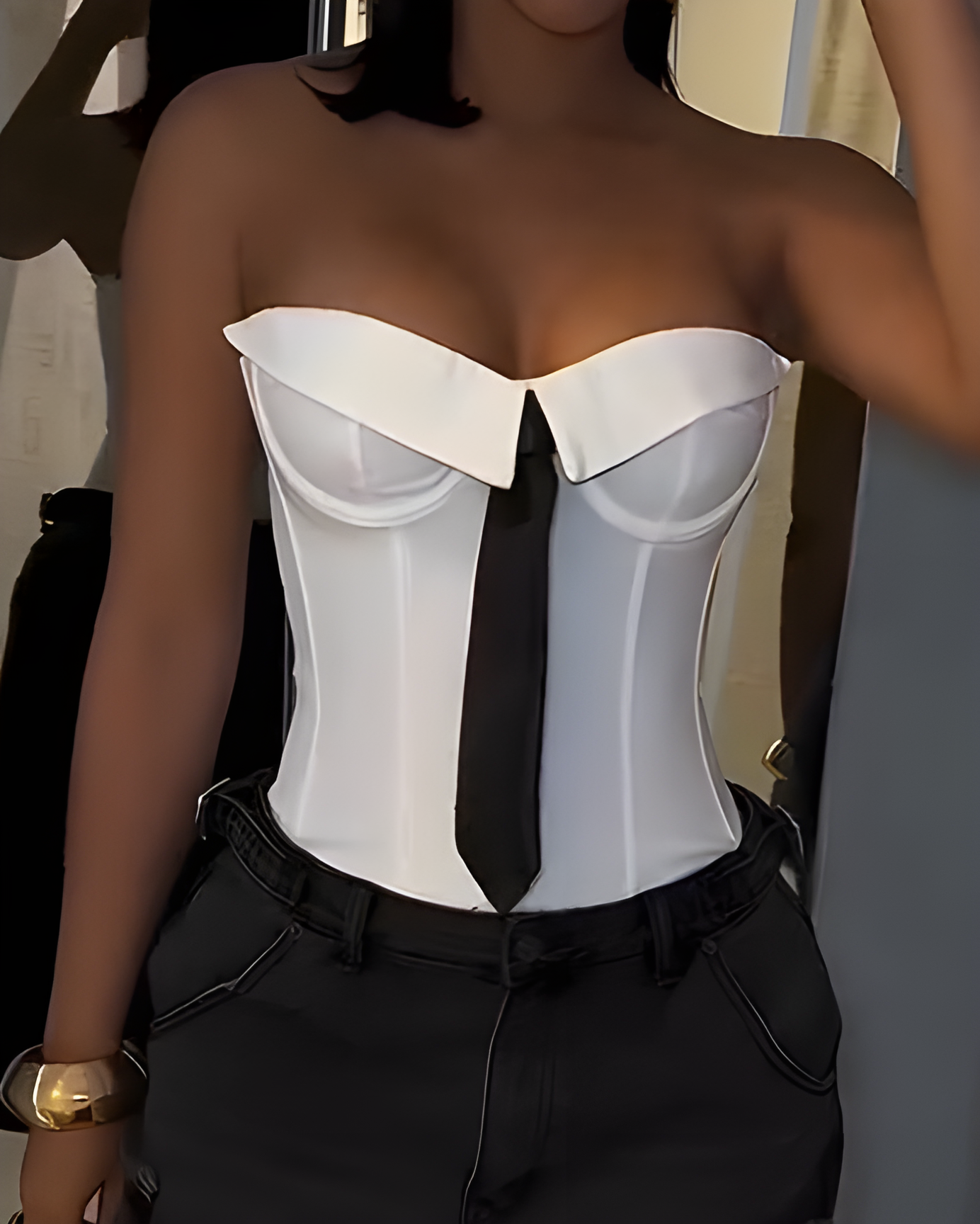 Bandeau Tie Slimming Corset Top-Curvy-Faja