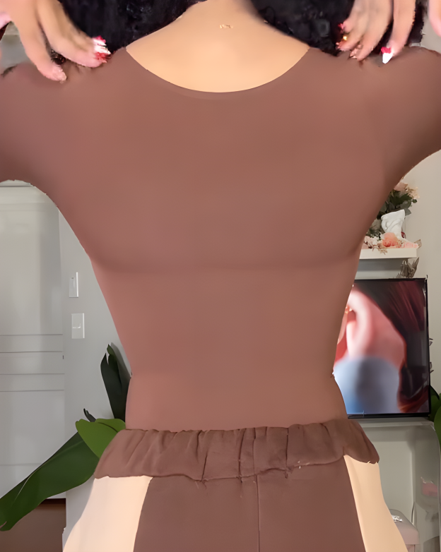 Front Zipper Seamless Slimming Long Sleeve Thong Bodysuit-Curvy-Faja