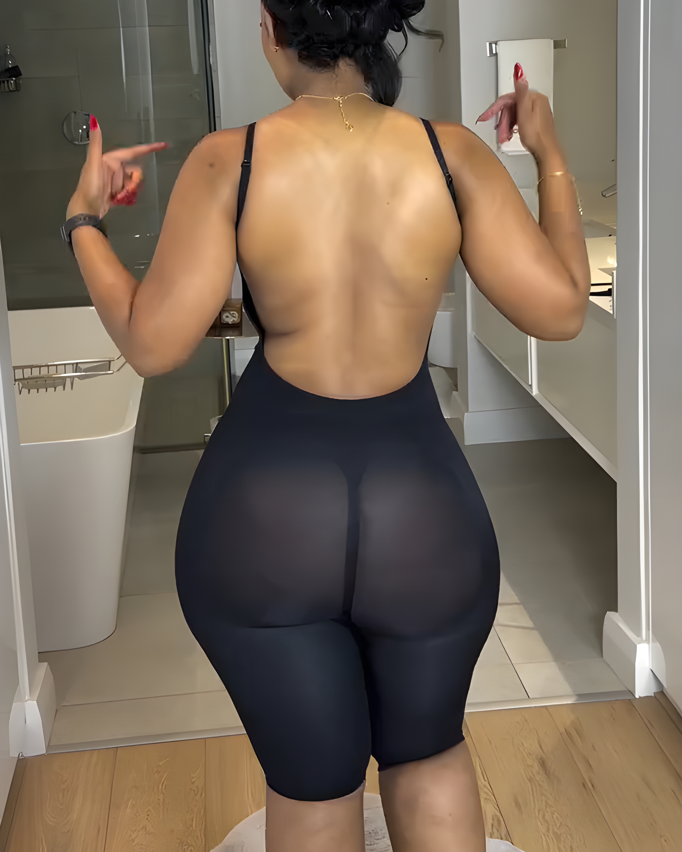 Seamless Backless Mid-Length Full Body Shaper-Curvy-Faja