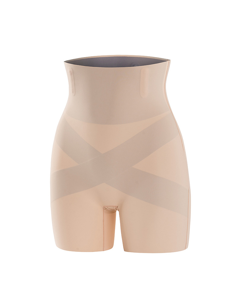 Cross Hip Lifting High Waist Tummy Control Fat Burning Shorts-Curvy-Faja