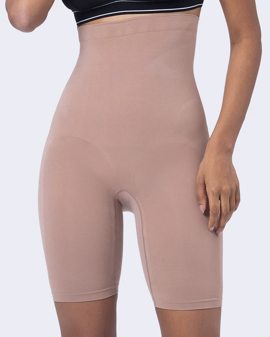 Seamless Tummy-Controlling Butt-Lifting and Body-Sculpting Shorts with High Stretch-Curvy-Faja