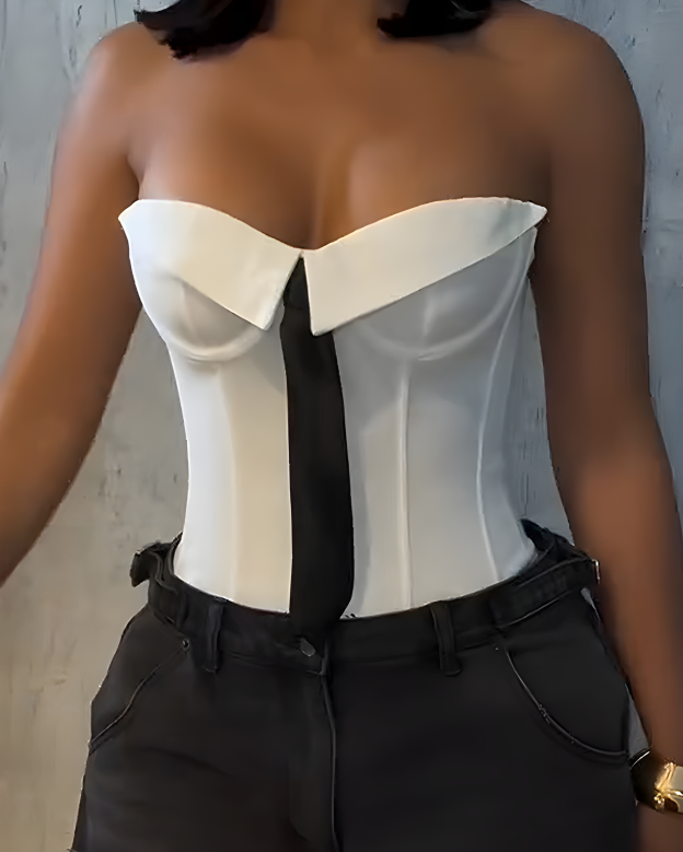 Bandeau Tie Slimming Corset Top-Curvy-Faja