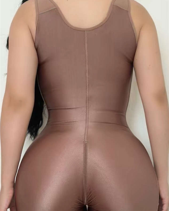 Open Chest Sleeveless Adjustable Shoulder Strap Shapewear With Abdominal Control