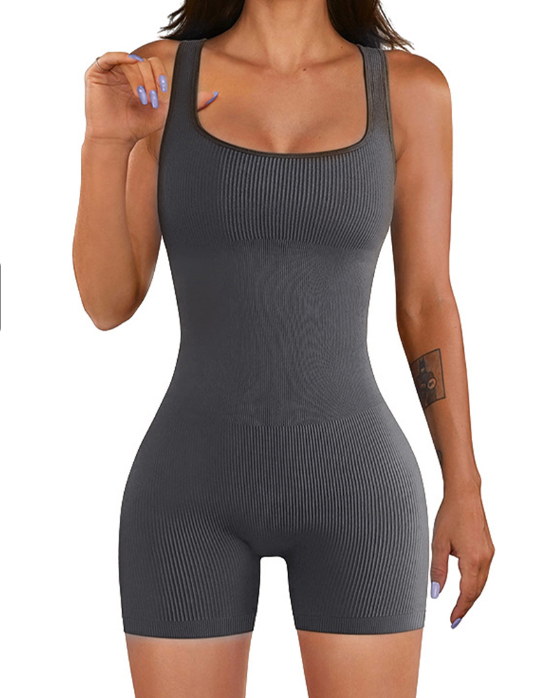 Slim Fit Sports Bodysuit-Curvy-Faja