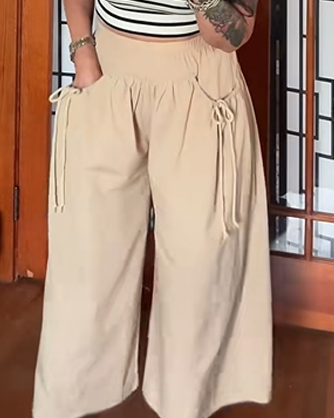 Fashionable Casual Flared Pants-Curvy-Faja
