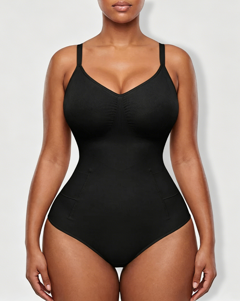 Deep V-Neck Adjustable Strap Back-Opening Bodysuit Shaper (Pre-Sale)