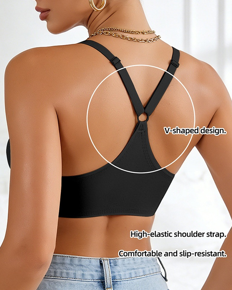 Front Closure Push Up Back Smoothing Wireless Bra Invisible Side Support