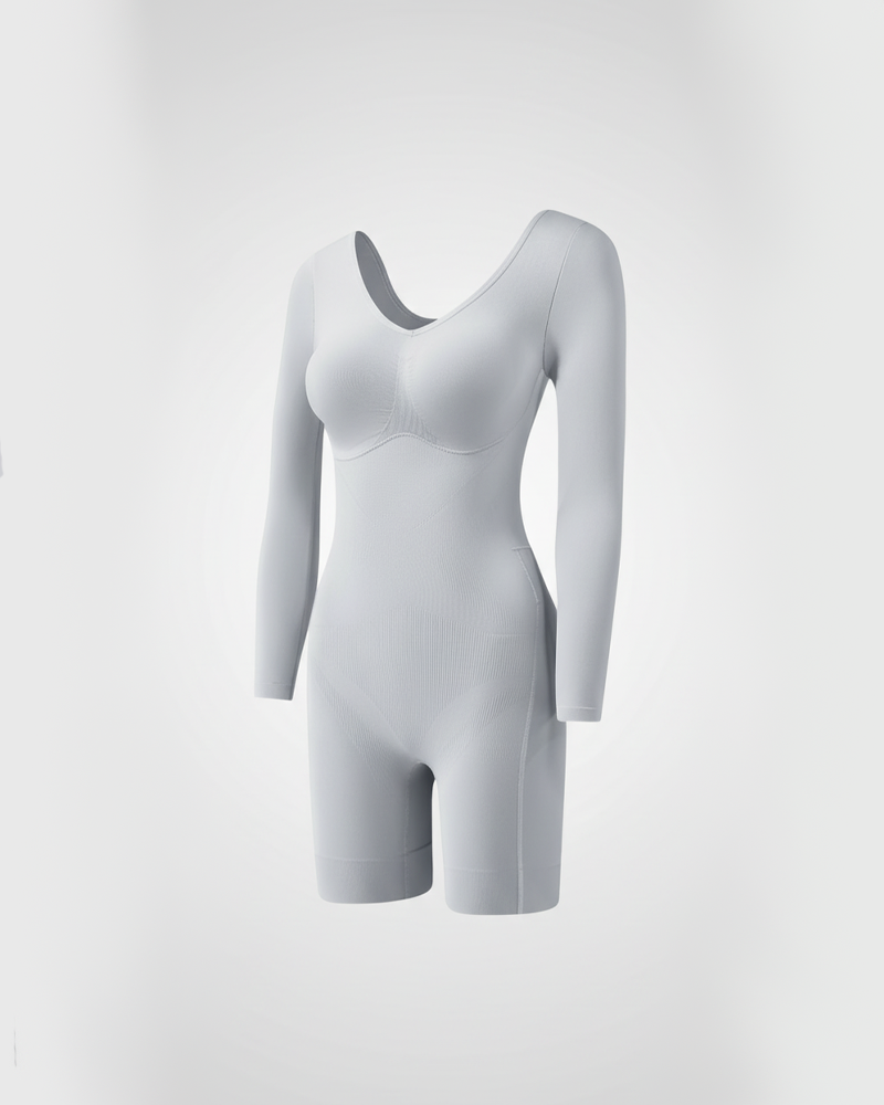Easy Off Long Sleeve Full Body Shaping Tummy Control Butt Lifting Bodysuit（Pre-Sale）