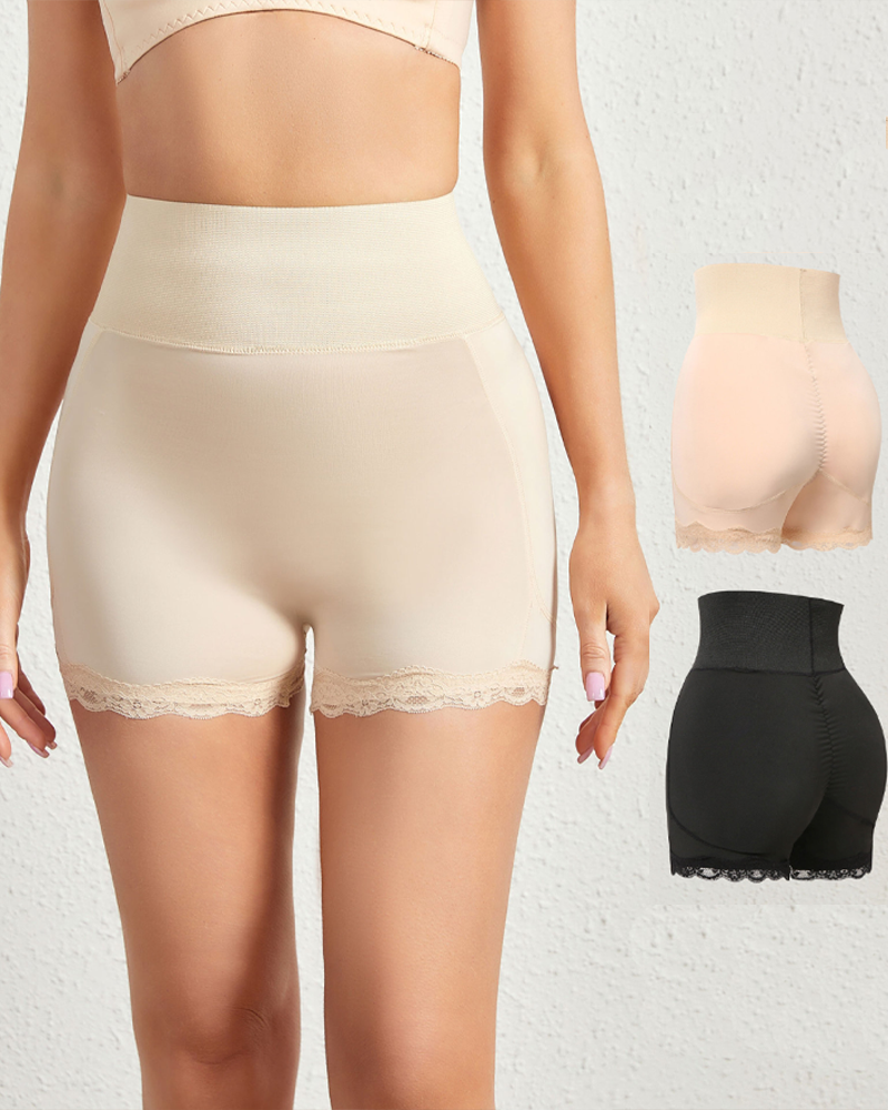 Breathable Tummy-Flattening Hip-Enhancing And Shaping Shorts With Padding-Curvy-Faja
