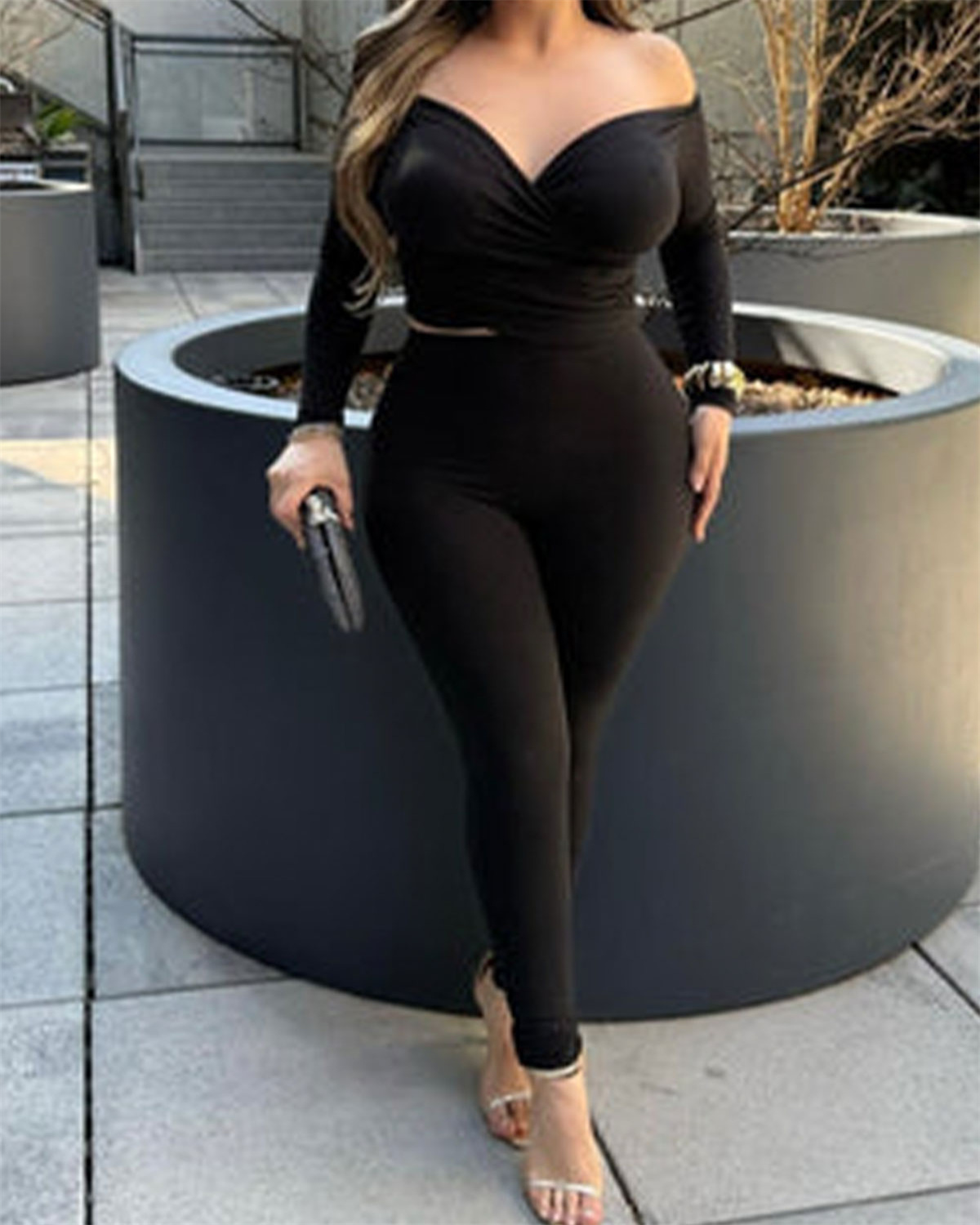 Bandeau Off-shoulder Busty Suit-Curvy-Faja