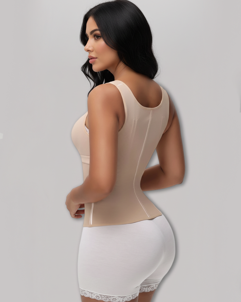 High Compression Tummy Control Latex Corset Waist Vest with Bra