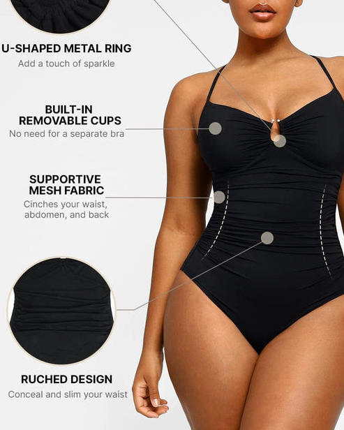U-Ring Cut Out Shaping Swimsuit（Pre-Sale）