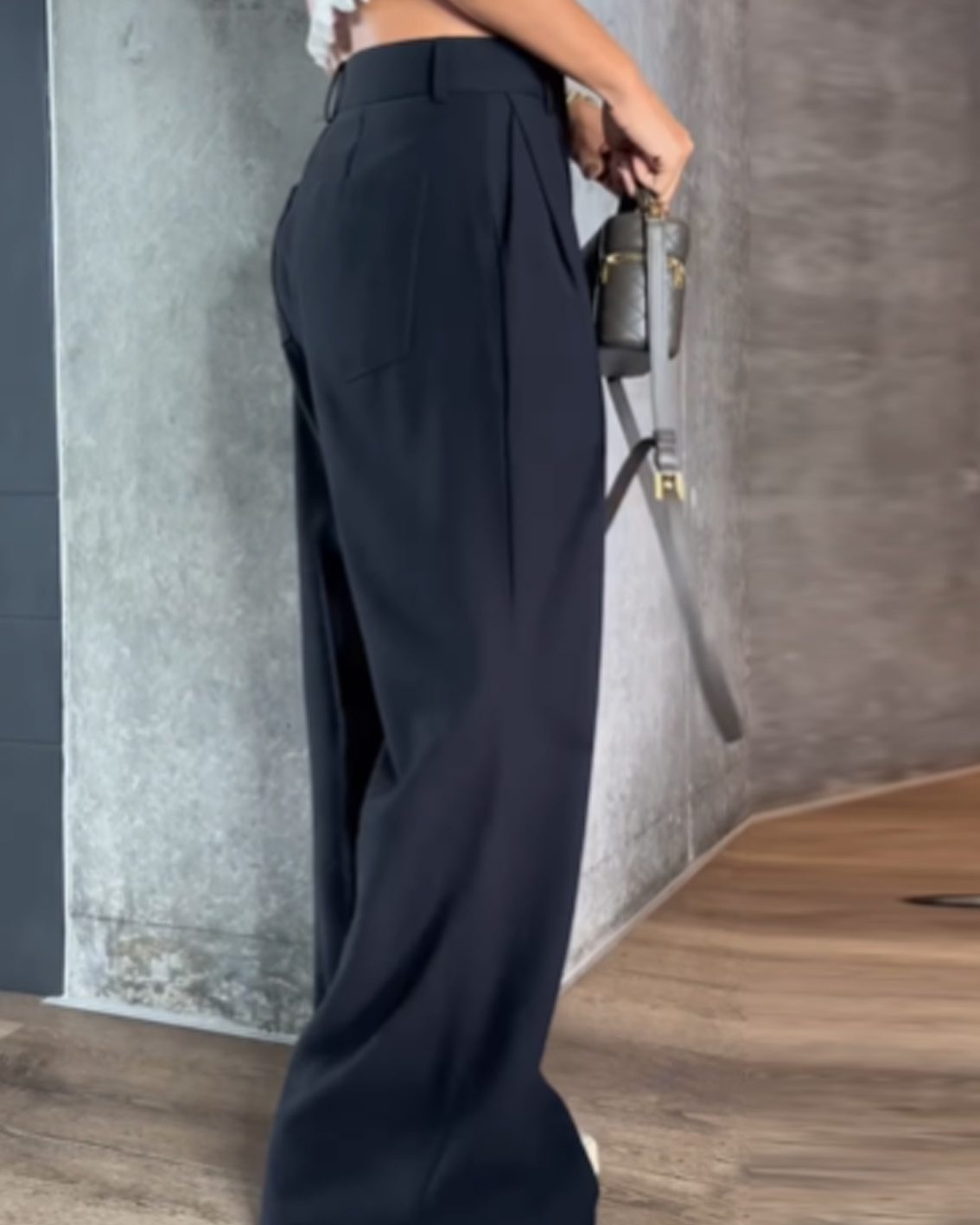 High-Waisted  Draping  Casual  Floor-Length Straight Fit Pants