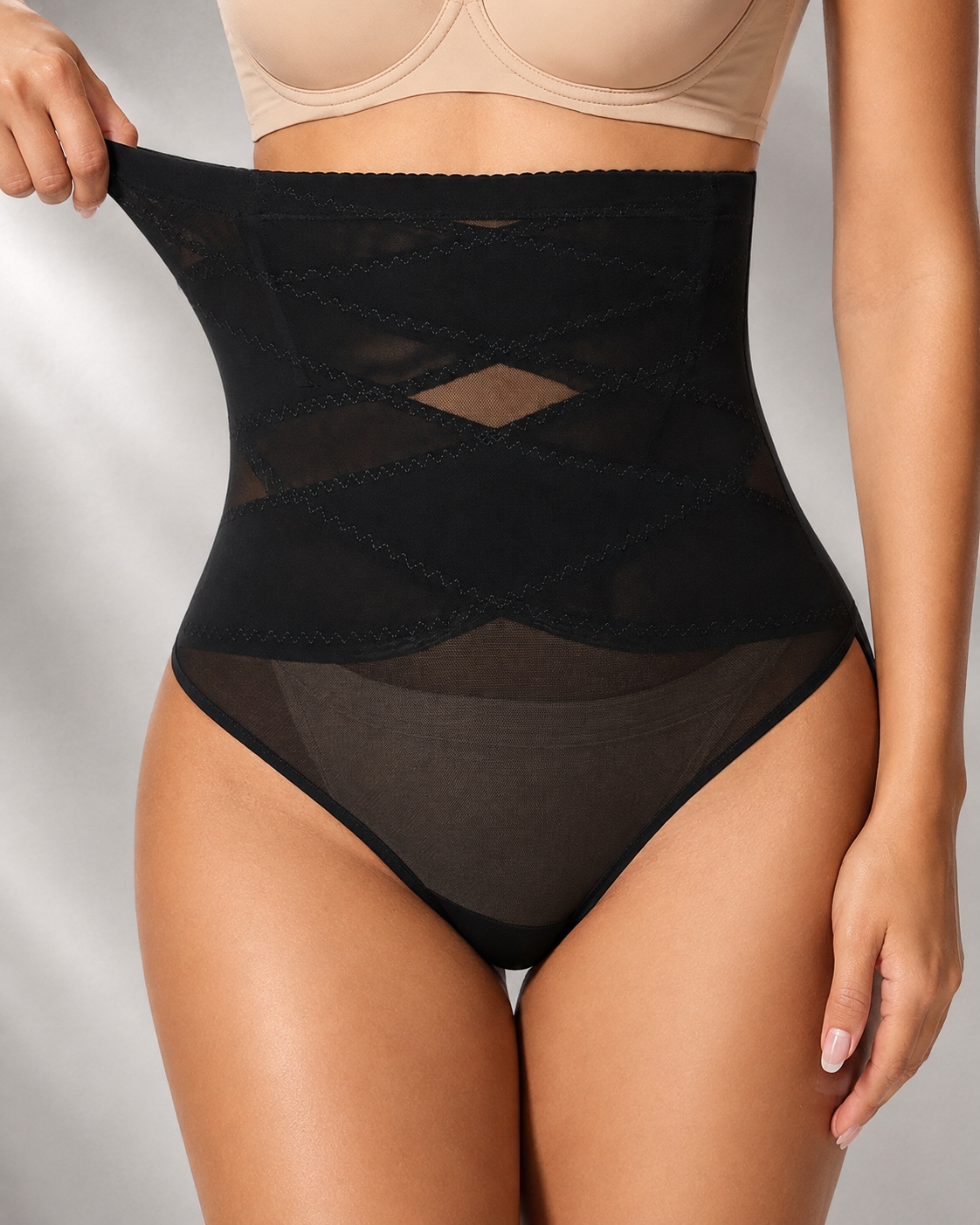 Curvy-faja Cross High Waist Shaping Briefs
