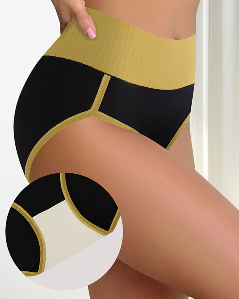 Colorblock Butt Lifting Briefs-Curvy-Faja