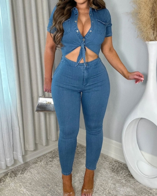 Light Denim Jumpsuit